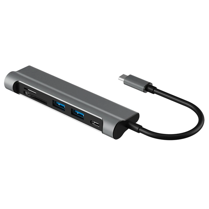 Gray Usb-хаб type C USB 3,1 адаптер SD/TF кардридер HDMI type-C PD зарядка USB 3,0 концентратор для MacBook huawei P20 Pro/Matebook - Цвет: Gray