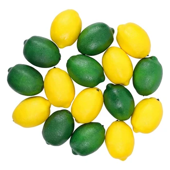 

16Pcs Artificial Lemons Fake Lemon Fruit for Home House Kitchen Party Decoration (Green and Yellow)