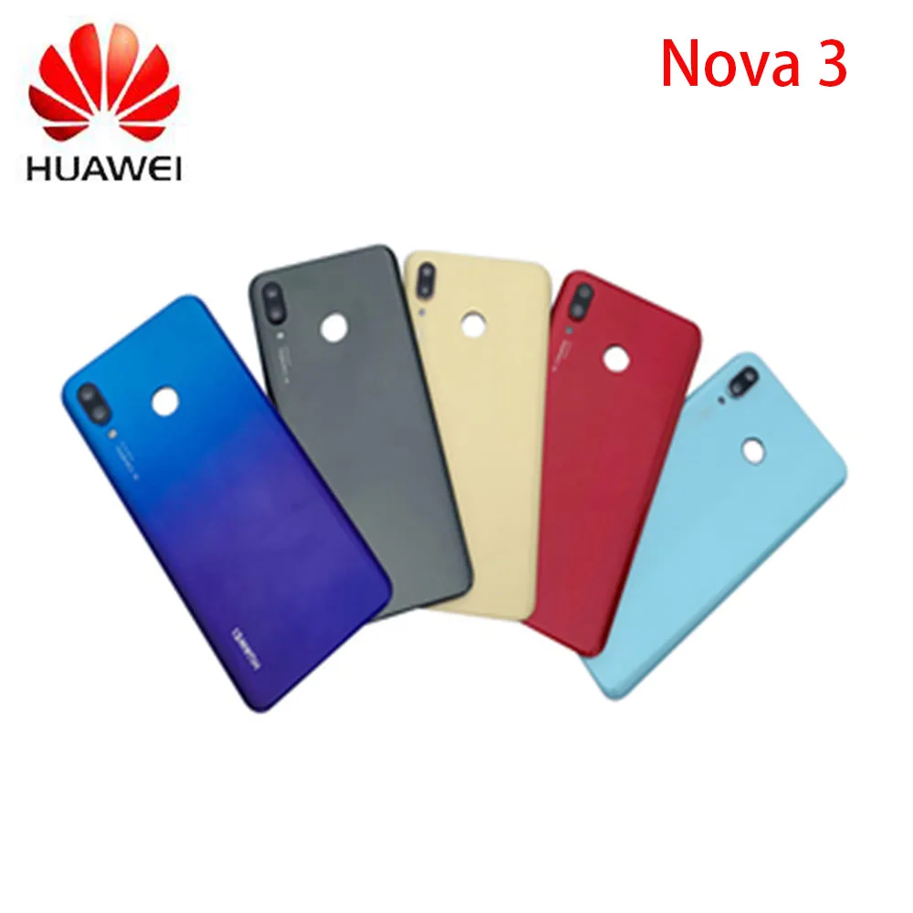 Оригинальный чехол для аккумулятора Huawei Nova 3 Задняя стеклянная панель Корпус
