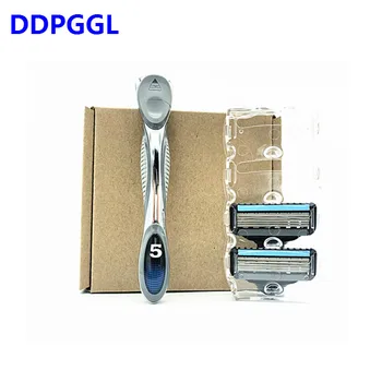 

DDPGGL Men Shaver Razor Manual Shaving Razor Blade for Man Blade Refill X5 Blade High Quality Blade(1 Handle, 2pc X5 Blade)