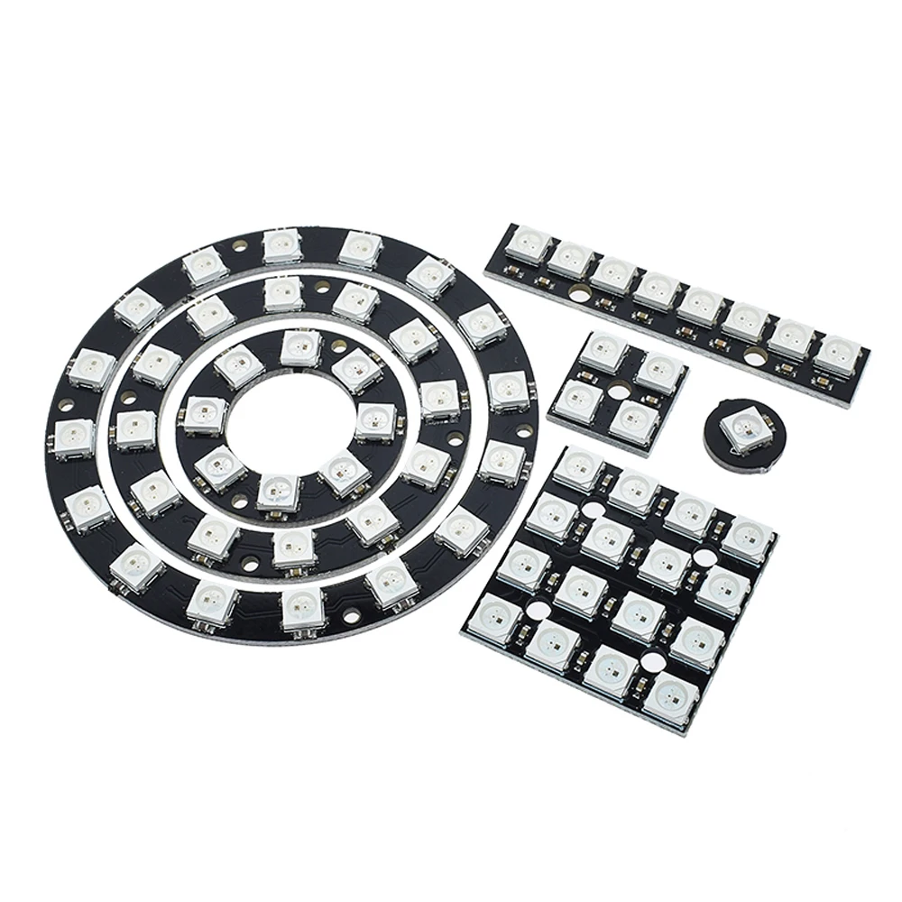 

4 8 12 16 channel WS2812 WS2812B WS 2811 5050 RGB LED Lamp Panel Module 5V 1Bit 8Bit 12Bit 16Bit 24Bit Rainbow LED Precise