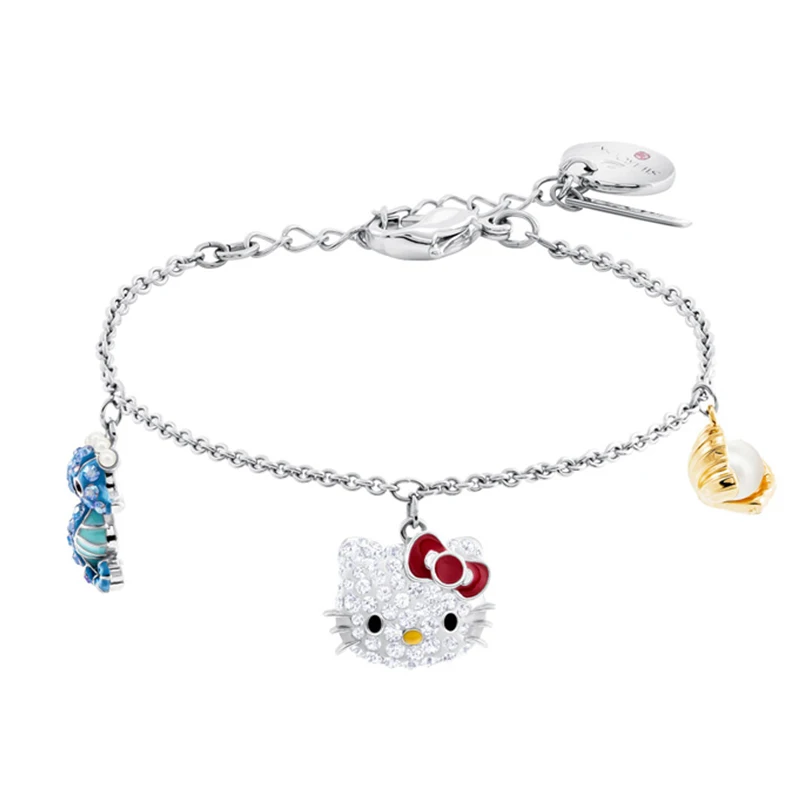 Swa 1:1 женский милый интересный Hello Kitty гиппокамп жемчужный морской элемент браслет 5457619 - Окраска металла: 5457619
