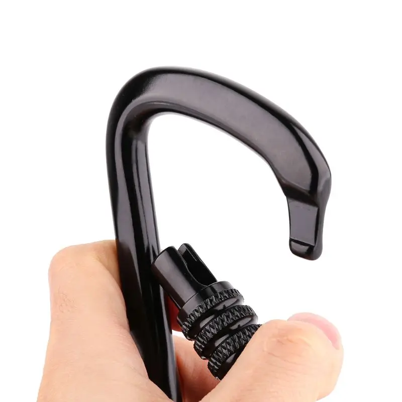 

28KN Screw Lock Rock Climbing Carabiner Aircraft Grade Aluminum Rescue D Buckle A6HC suit for camping