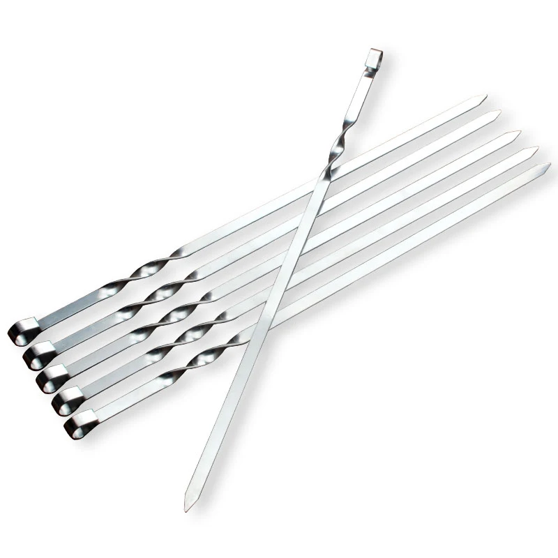 6pcs/Set Barbecue Skewers Stainless Steel For BBQ Outdoor Picnic