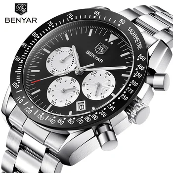 

BENYAR Top Brand High Quality Men Quartz Watch Fashion Casual Calendar Business Multifunction Luminous Waterproof Wristwatch