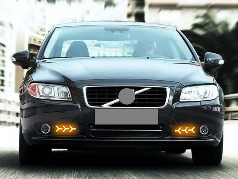 2 шт. для Volvo S80L 2006- Светодиодный дневной ходовой светильник DRL Автомобильная противотуманная фара 6000K Белый Желтый поворотный синий светильник