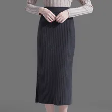 1210 женские плиссированные юбки с разрезом по бокам эластичная трикотажная юбка с высокой талией трикотажное миди женские юбки-карандаш черный, белый, красный, серый