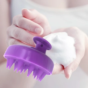 

Silicone Hair Scalp Massager Shampoo Brush Wet Dry Manual Head Massage Scrubber 896D