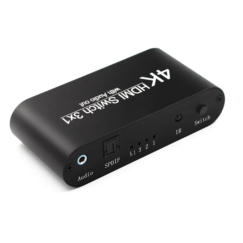 3In 1Out HDMI видео сплиттер коммутатор с 3,5 мм аудио выход порт 4 к HDMI коммутатор 3,5 Jack оптоволоконный кабель+ пульт дистанционного управления