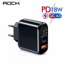 ROCK Quick Charge 4,0 3,0 usb type C PD зарядное устройство для iPhone 11 Pro Max samsung S10 Plus huawei QC3.0 Быстрая зарядка для мобильных телефонов