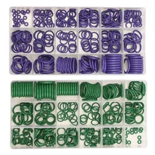Уплотнительное кольцо для кондиционера автомобиля, 270 шт., R22/R134a, резиновые кольца, водонепроницаемая шайба, Набор уплотнений для кондиционера автомобиля, фиолетовый/зеленый Уплотнительное кольцо для кондиционера автомобиля, 270 шт., R22/R134a, резиновые кольца, водонепроницаемая шайба, Набор уплотнений для кондиционера автомобиля, фиолетовый/зеленый