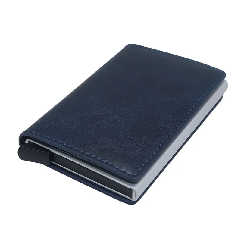 1 pcs royal blue 1 шт. офисный Для мужчин кредитной держатель для карт s Бизнес футляр для удостоверения личности мода автоматический RFID визитница алюминиевый банковской карты кошельки - Color: 1 pcs royal blue