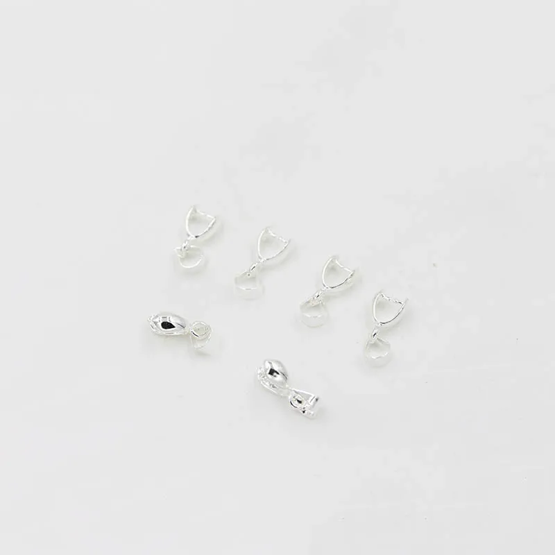 Silver 10 шт./лот, золотые, серебряные подвески, застежки, зажимы, зажимы, соединители, крепежи, медные Подвески, бусины для самостоятельного изготовления ювелирных изделий - Цвет: Silver