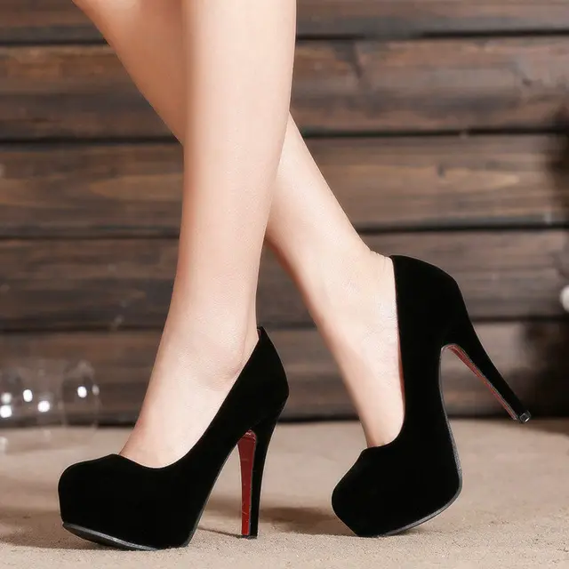 Zapatos de tacón alto con plataforma para calzado Sexy de tacón de aguja, talla grande 40, conciso _ - AliExpress