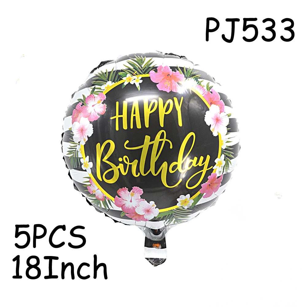 5pcs Happy Birthday Anniversary Balloon 18" Foil Balloons Gender Reveal Ballons 