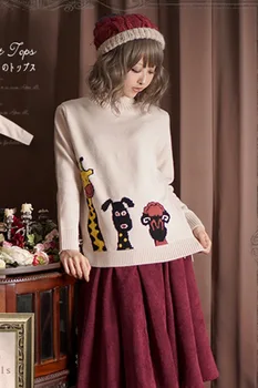 

Japanese mori girl style autumn and winter long sleeve casual women's clothing Cartoon cute new sweater