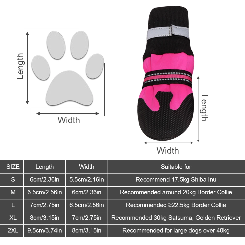 4 шт. Обувь для собак, ботинки для маленьких кошек и собак, мягкая нескользящая подошва, осенне-зимние ботинки с безопасными светоотражающими ремешками, дышащий комплект