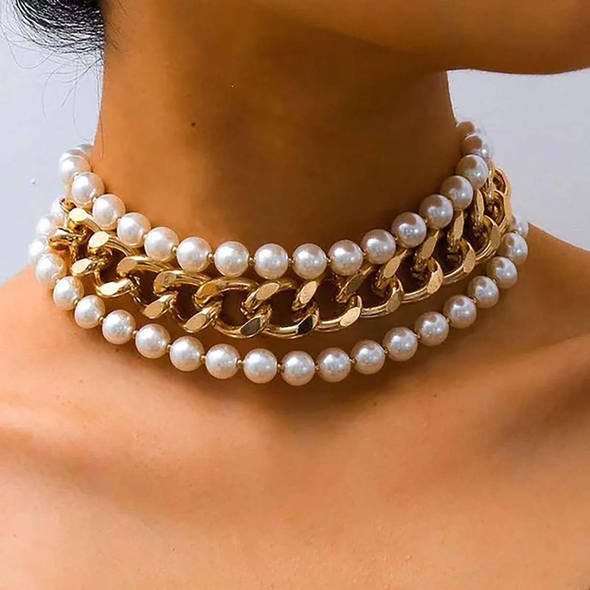 Vintage صورة فراشة لطيف منحوتة قفل قلادة قلادة مجموعة المرأة بوهو تقليد اللؤلؤ الترقوة القلائد فتاة مجوهرات