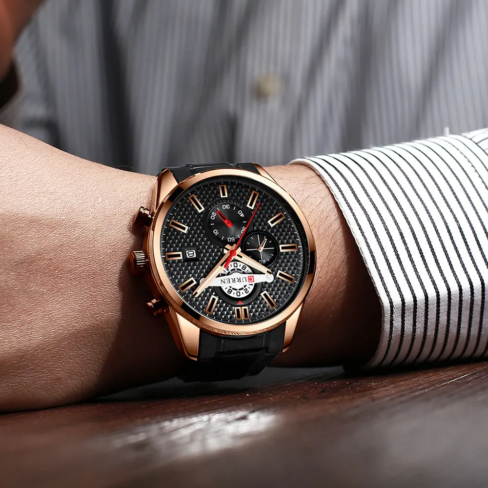 Новые мужские часы CURREN, брендовые модные дизайнерские мужские часы, спортивные водонепроницаемые наручные часы из нержавеющей стали, мужские кварцевые часы