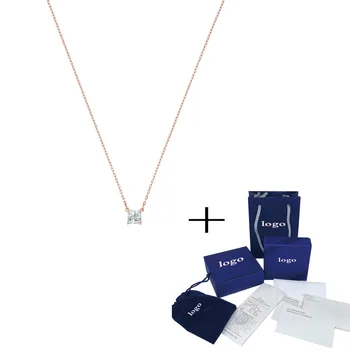 

MINA BEAR 2020 SWA Fashion Shiny Square Single Zircon Pendant Female Necklace Female Necklace 5510698 Send Girlfriend Best Gift