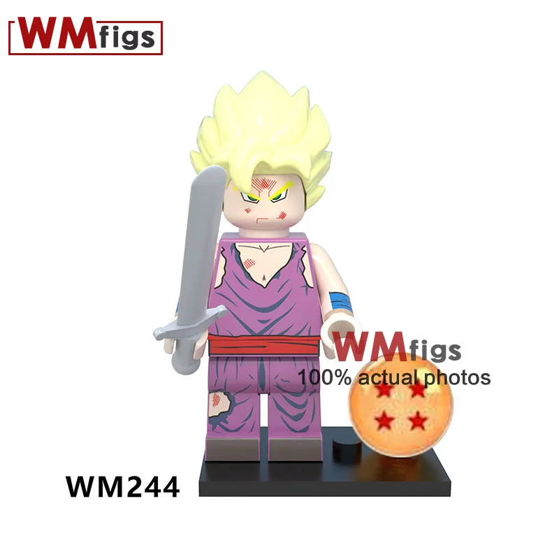 30 шт./лот Dragon Ball Z Broly лопуха Вегета Saiyan Сон Гоку Чичи модель кирпичные строительные блоки игрушки для детей подарки детям - Цвет: Светло-зеленый