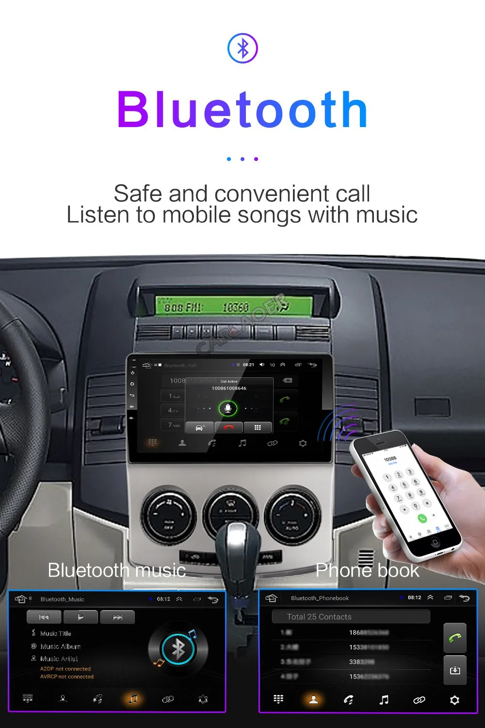 2 Din Автомобильный мультимедийный плеер для Android для Mazda 5 2005 2006 2007 2008 2009 2010 9 дюймов Оперативная память 2 Гб оперативной памяти, 32G 2Din Радио Аудио gps Navi WI-FI