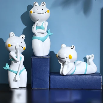 

[MGT] European resin crafts cartoon ornaments home accessories creative new bikini frog ornaments
