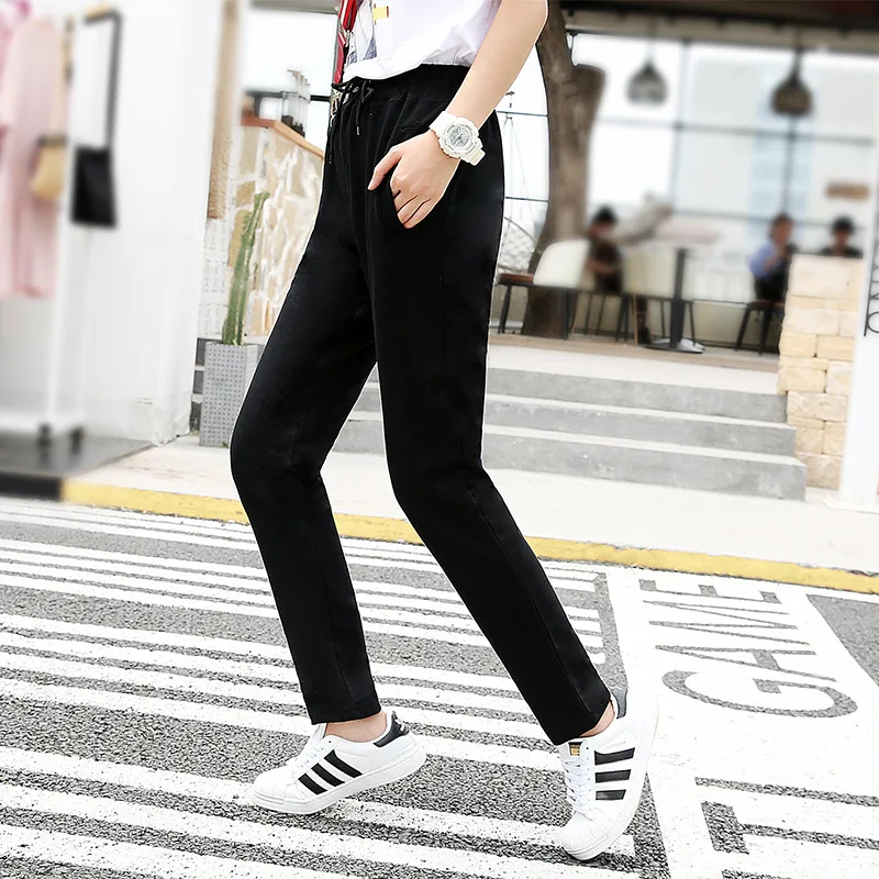 

Spring And Summer Thin Capri Athletic Pants Drawstring Breathable Soft Cotton Pants Fitness Pants Customizable Printed Logo Grou