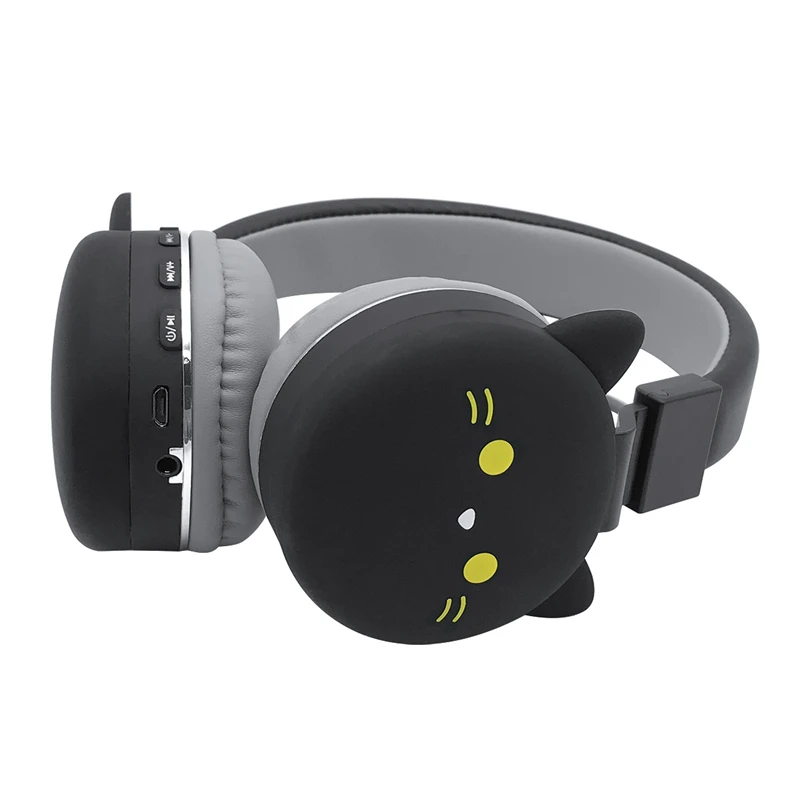 Беспроводные наушники с кошачьими ушками, Bluetooth, для молодых людей, для детей, складная стереогарнитура, разъем 3,5 мм, с микрофоном, FM радио