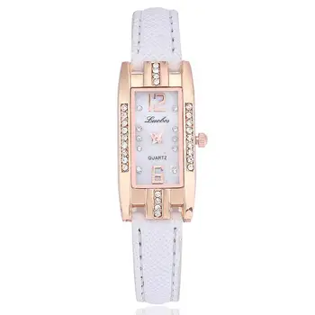 

Luxury Rectangle Watch For Women Casual Leather Band Stainless Steel Quartz Wristwatch Elegant Diamond Watches 2020