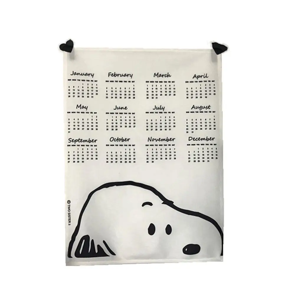 Half Head of Snoopy Настенные календари милый Рисунок ткани подвесное украшение расписание для Офис Спальня, 40x50 см - Цвет: Half Head of Snoopy