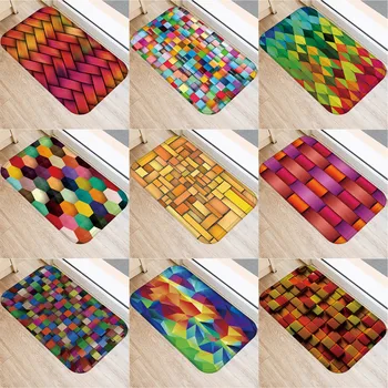 

40x60cm Cute Diy Print Floor Mat Bathroom Ground Mat Slip Door Bath Pad Rug Living Room Kitchen Carpet Home Decor