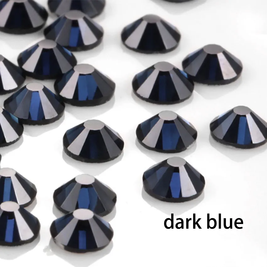 dark blue 3,2 мм Стразы для дизайна ногтей с плоской задней поверхностью из 3D стекла AB для ногтей ювелирные украшения для ногтей блестки для украшения кристально чистые розовые золотые серебряные драгоценные камни - Color: dark blue