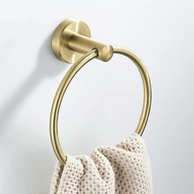 Stainless Steel Towel Hook Hanging Bathroom Towel Ring Creative Towel Hook (Golden)