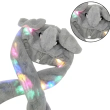 Милый коралловый флис Хэллоуин Рождество Пасхальный слон свет тела плюш шапка для животного с прыгающими ушами вечерние кепки подарок