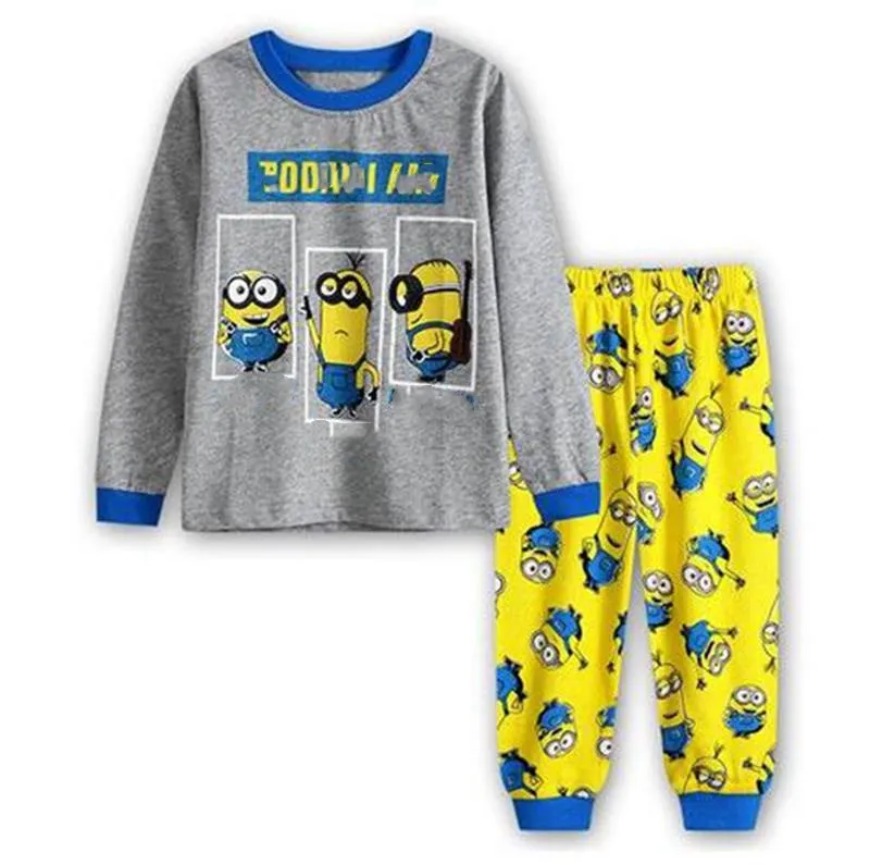 Принт с героями мультфильмов, с длинными рукавами, хлопковая детская пижама, детская одежда для сна пижамы(2 шт./компл.) зимняя одежда для маленьких мальчиков, От 2 до 7 лет - Цвет: style14