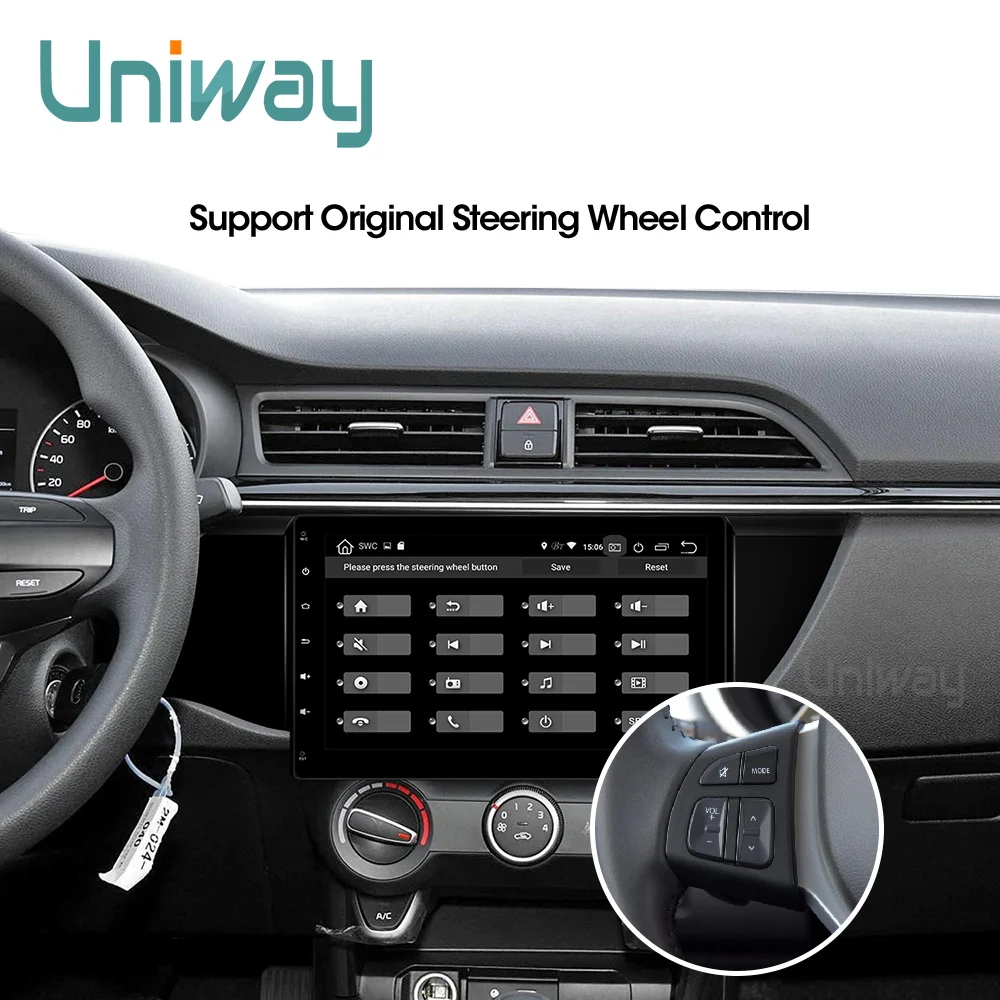 Uniway A17K21071 2G+ 3 знака после 2G Octa 8 core android 8,1 автомобильный dvd для kia k2 rio мультимедийная Автомобильная магнитола gps