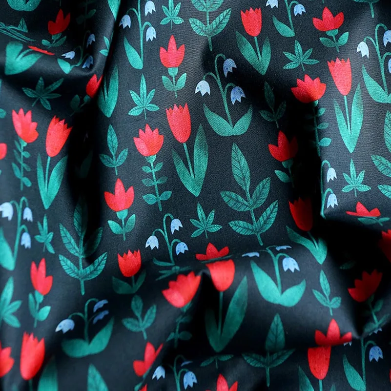 Tanio Bawełniany druk cyfrowy na tkaninach kwiatowy liść sklep