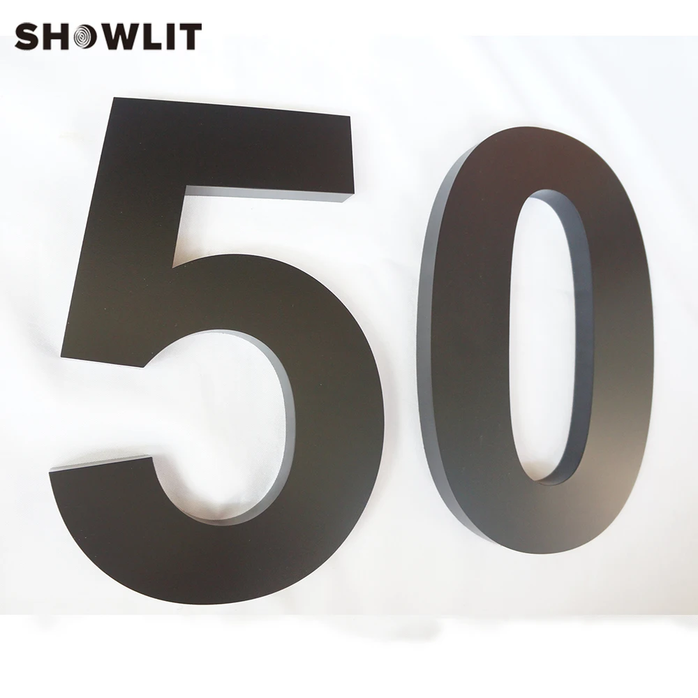 Waterproof 3d Address Number Separated Grey Painted House Number