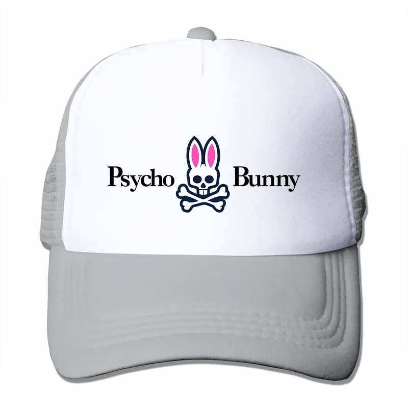 Psycho Bunny бейсбольная кепка для мужчин и женщин, Кепка-Дальнобойщик, модная Регулируемая Кепка - Цвет: 4-Gray