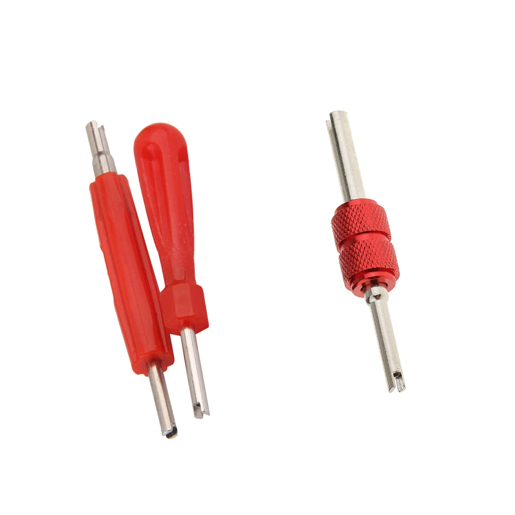 3 Pieces Universal Car Truck Valve Stem Core Remover Tire Tool Set Red