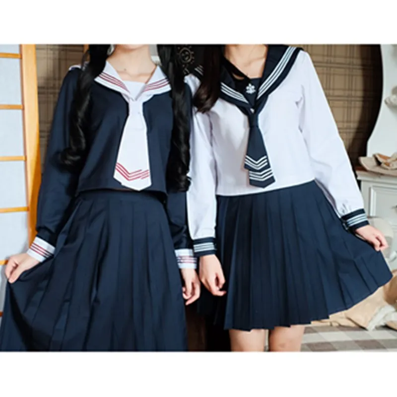 

Japanese School Uniforms JK Suits Navy Skirts Female Dresses Sailor Costumes Dress Girls Cosplay Costumes Clothes for Women