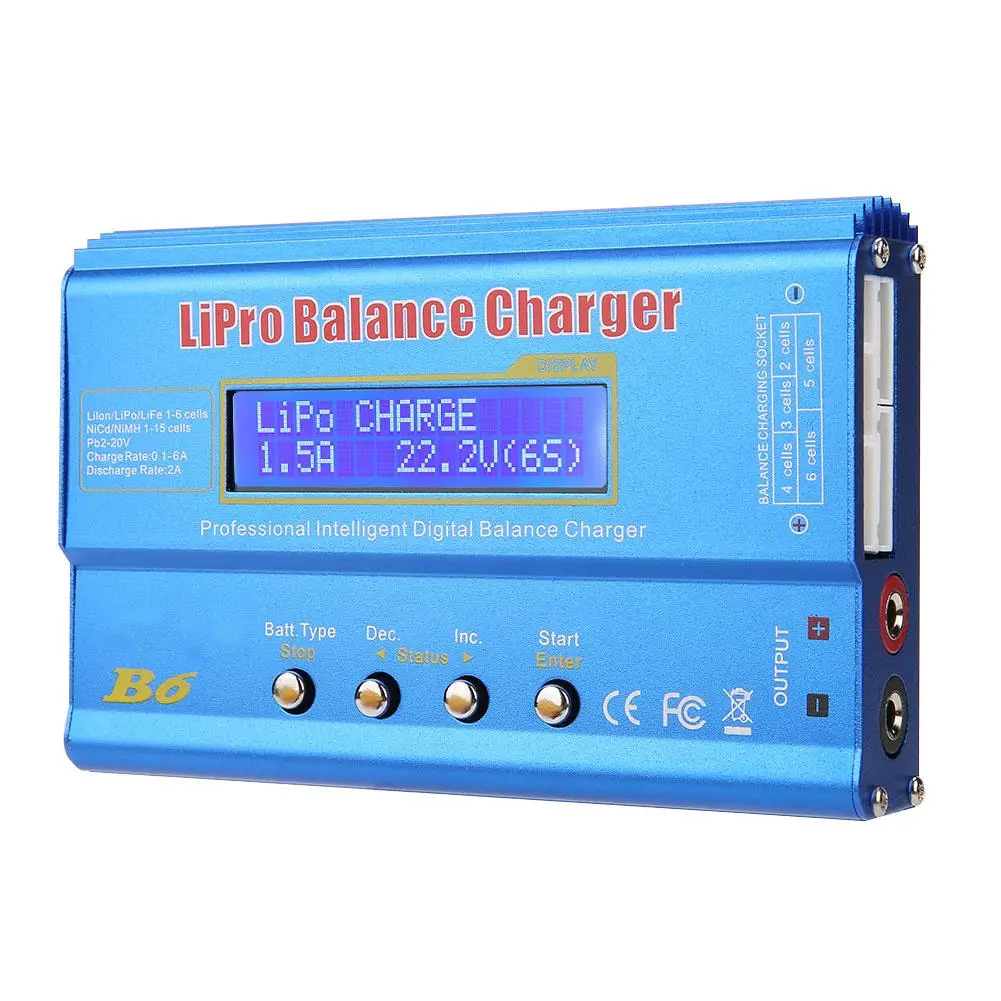 

B6 80W Digital LCD Balance Charger Discharger for LLiPo NiMH RC Battery for iMAX B6 Liquid Crystal Charing Box