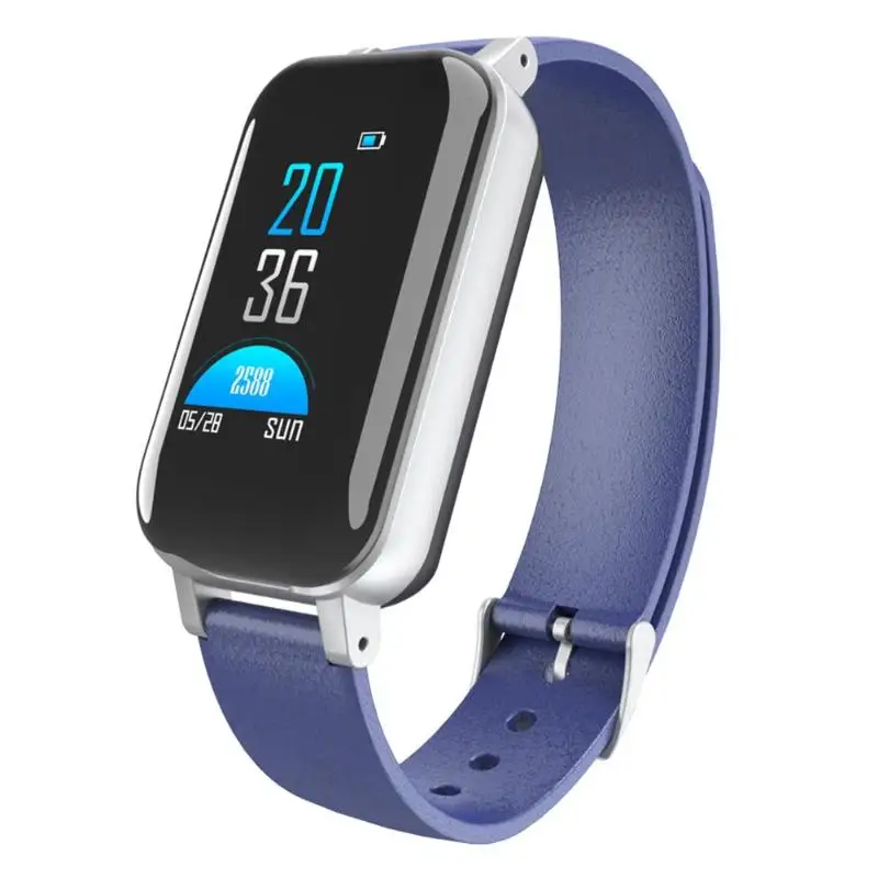 T89 TWS бинауральные Bluetooth Smartband наушники 0,9" TFT цветной экран умный Браслет пульсометр умный Браслет