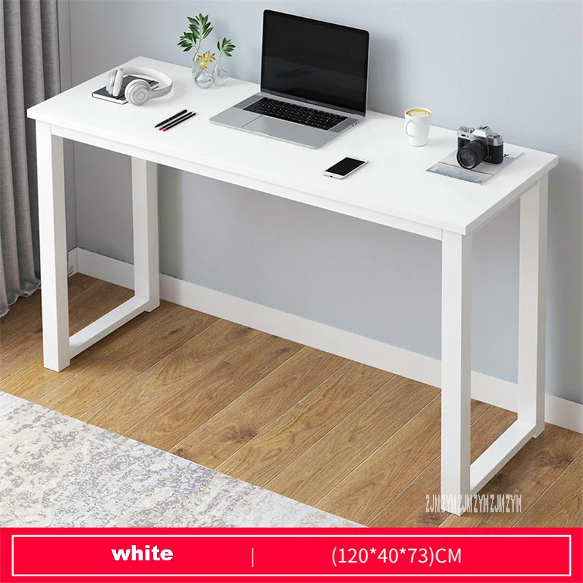 120cm white B2783 80/100/120/140 см Современный зимняя обувь без молнии доска Сталь рамки Офисный Компьютерный стол бытовой экономичный большой рабочий стол, стол для обучения - Цвет: 120cm white