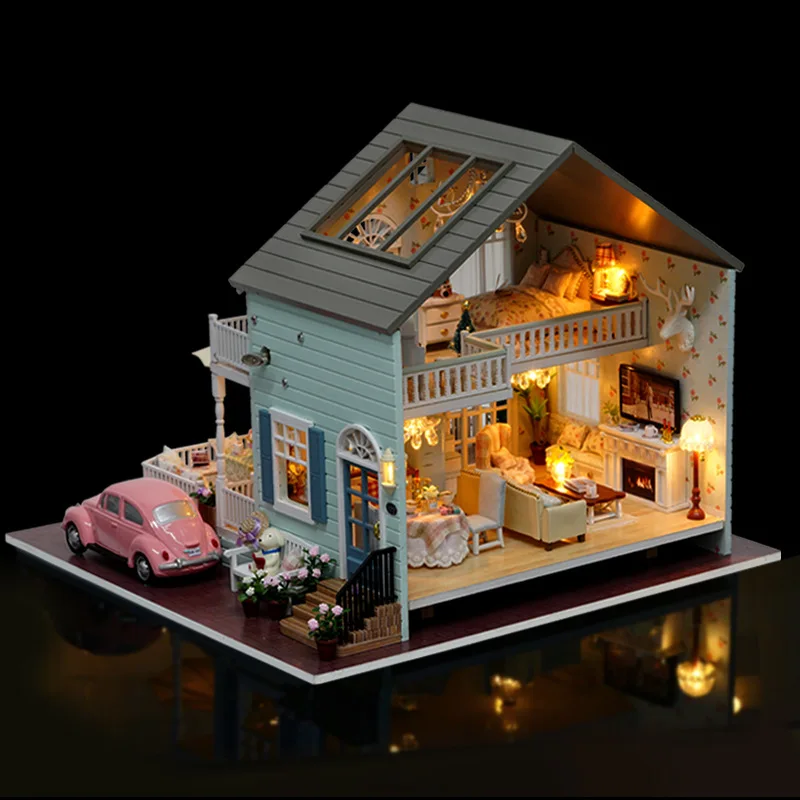 

DIY Hut Queen Small Town Handmade House Model Villa Assembled Send GIRL'S Toy Creative BOY'S