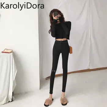 

Retro jeans female 2020 spring new simple fashion wild stretch jeans female Slim was thin feet pencil pants tide