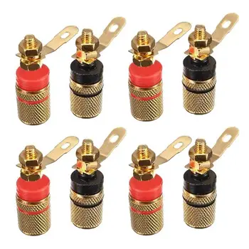 

8pcs Gold Plated Amplifier Speaker Binding Post 4mm Banana Plug Jack Connector