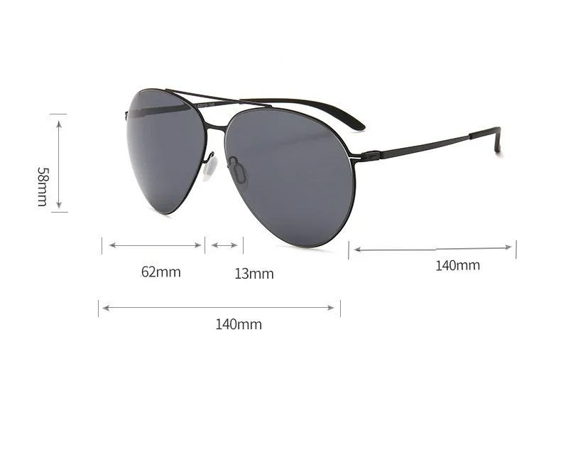 Zerosun Polarized Sunglasses Men Stainless Steel Sun Glasses for Man Aviation Men's Shades Oversized Driving Eyewear Case Free