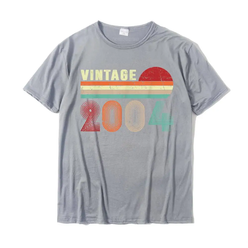  Men T-shirts Custom Casual Tops T Shirt All Cotton Round Neck Short Sleeve Cool Tees Mother Day Drop Shipping Vintage 2004 Funny 17 Years Old Boys and Girls 17th Birthday T-Shirt__MZ15256 grey